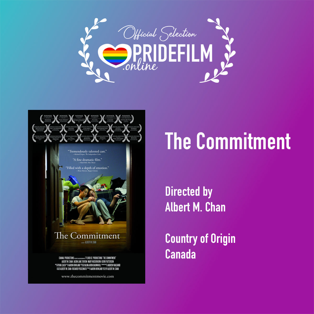 THE COMMITMENT Wins Honorable Mention at PRIDEFILM.online in Ukraine