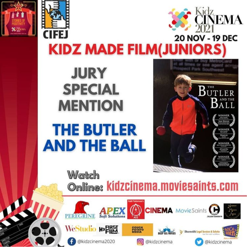 THE BUTLER AND THE BALL Wins Jury Special Mention in India at Kidz Cinema
